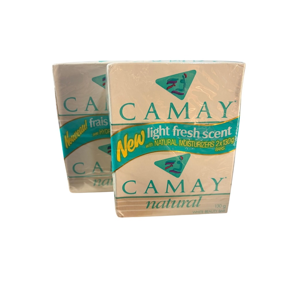 Camay Natural White Beauty Bar Soap Light Fresh Scent 130g 2-Pack 4 Bars Total